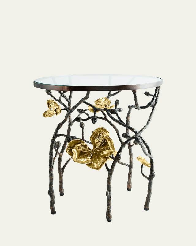 Gold Orchid Accent Table